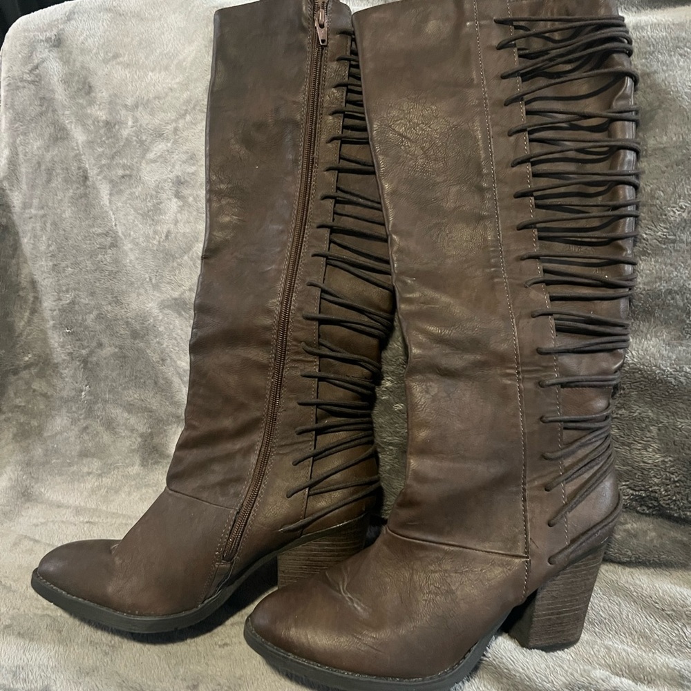 Brown Boots With Chunky Heel